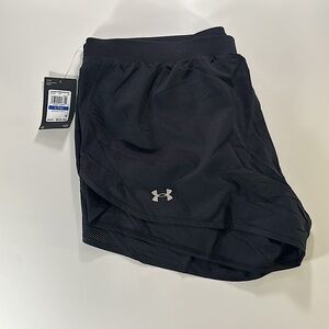 NWT Black Under Armour UA Fly By 2.0 Short Loose HeatGear Shorts Sixe XL